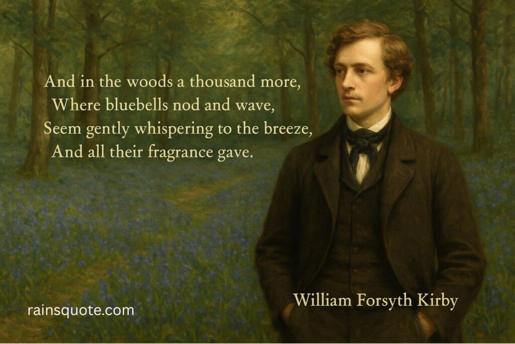 “And in the woods a thousand more,
Where bluebells nod and wave,
Seem gently whispering to the breeze,
And all their fragrance gave.”