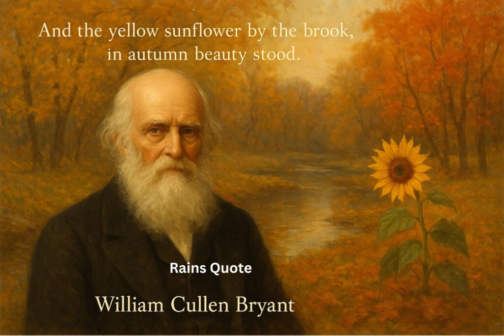 “And the yellow sunflower by the brook, in autumn beauty stood.”