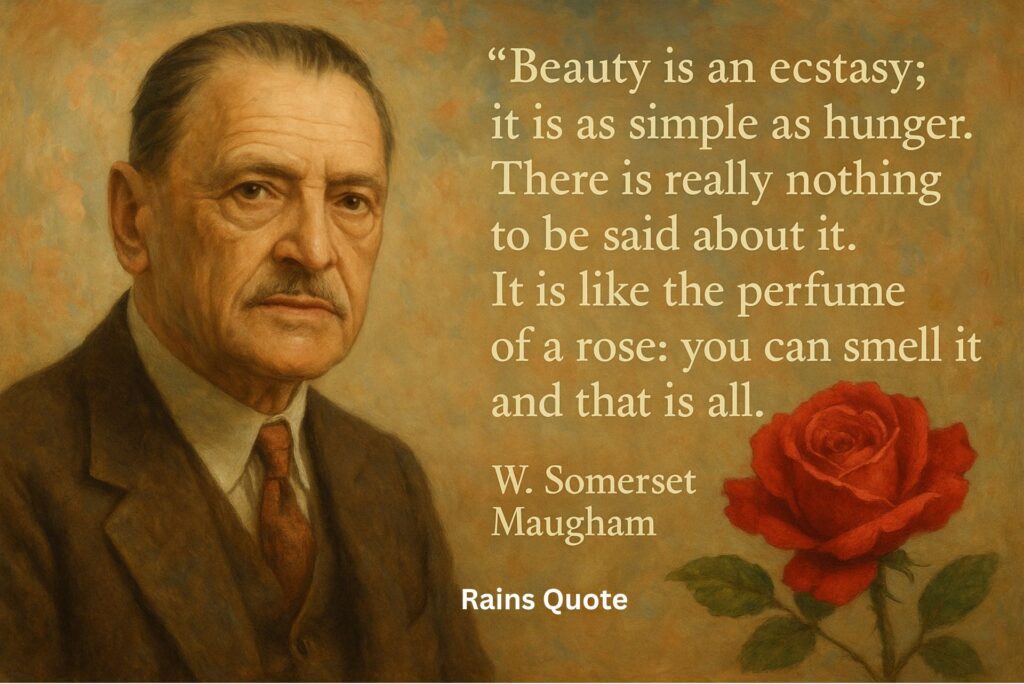 โBeauty is an ecstasy; it is as simple as hunger. There is really nothing to be said about it. It is like the perfume of a rose: you can smell it and that is all.โ