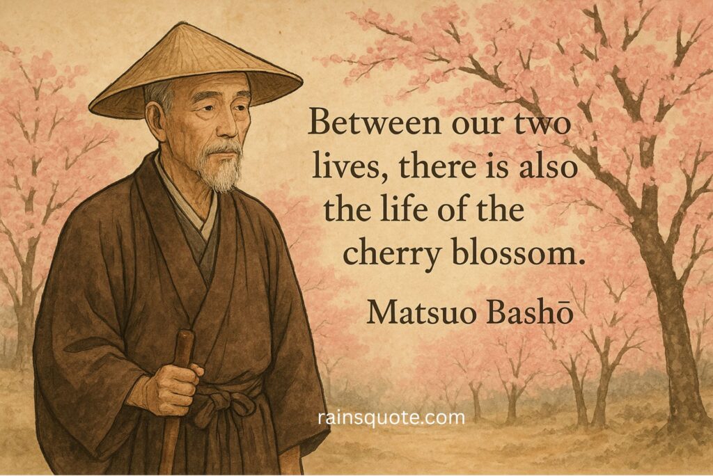 “Between our two lives, there is also the life of the cherry blossom.”