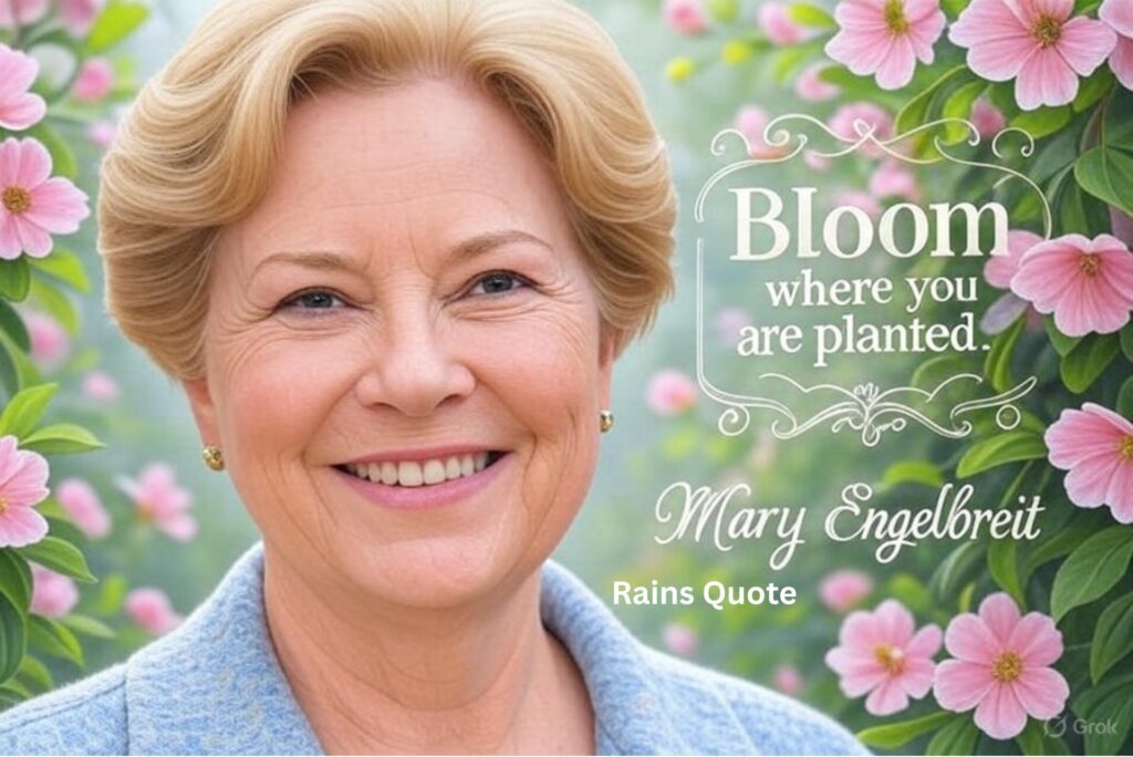 “Bloom where you are planted.”
