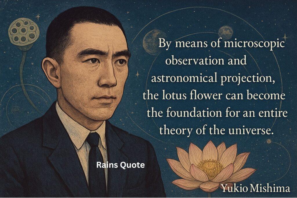 โBy means of microscopic observation and astronomical projection, the lotus flower can become the foundation for an entire theory of the universe.โ
