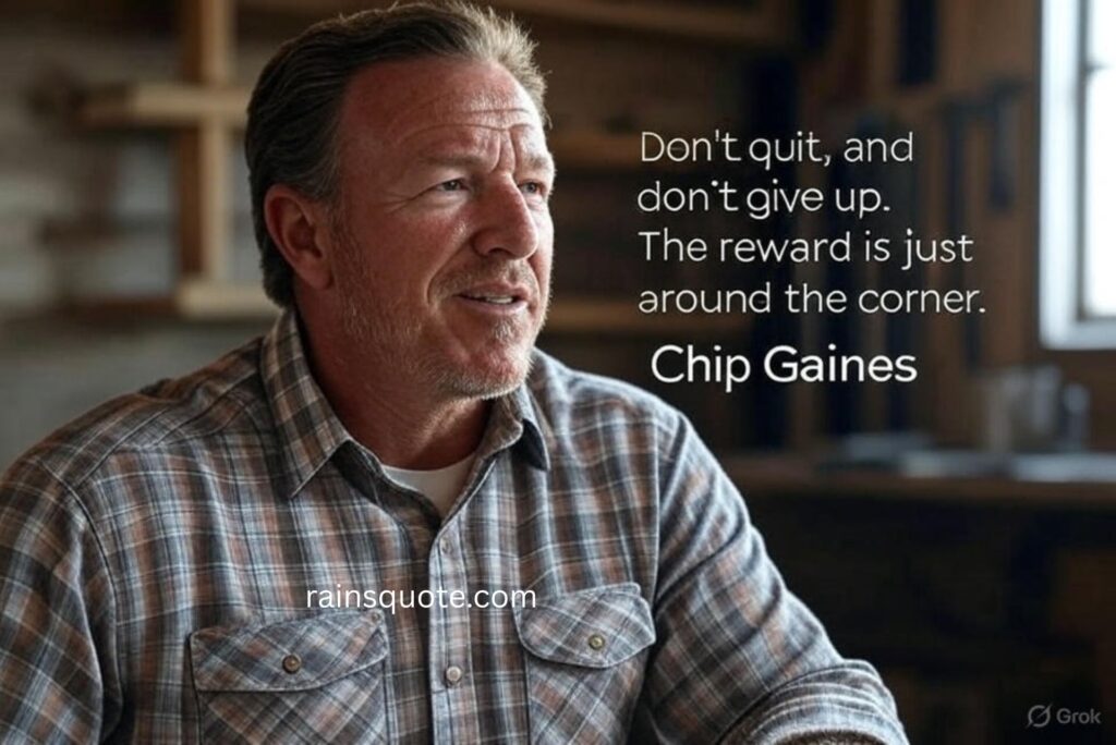 “Don’t quit, and don’t give up. The reward is just around the corner.”