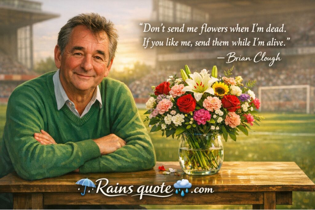 "Don't send me flowers when I'm dead. If you like me, send them while I'm alive."