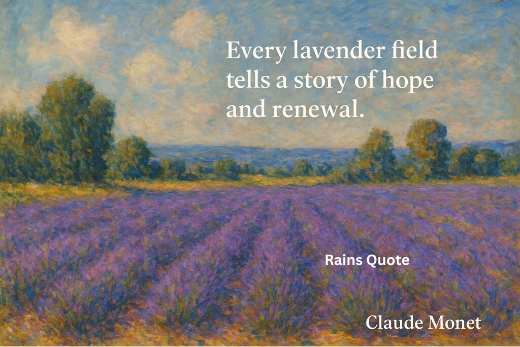 “Every lavender field tells a story of hope and renewal.”
