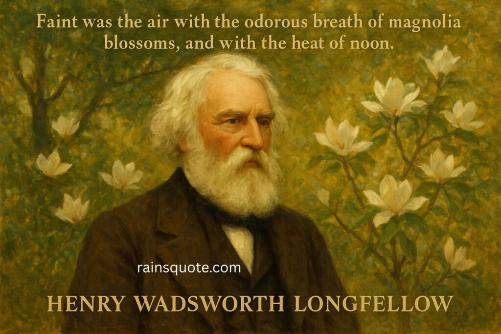 “Faint was the air with the odorous breath of magnolia blossoms, and with the heat of noon.”