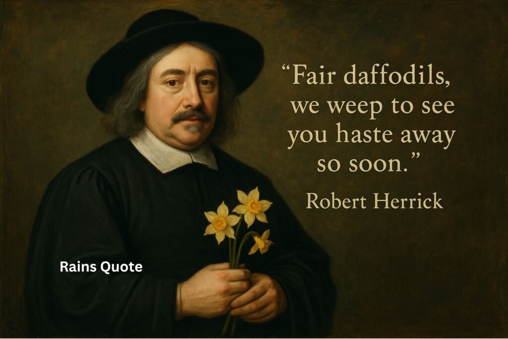 “Fair daffodils, we weep to see you haste away so soon.”