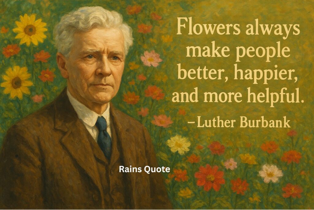 “Flowers always make people better, happier, and more helpful.”