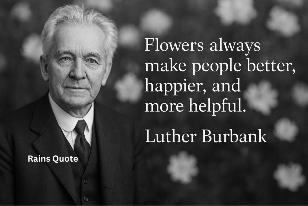 โFlowers always make people better, happier, and more helpful.โ