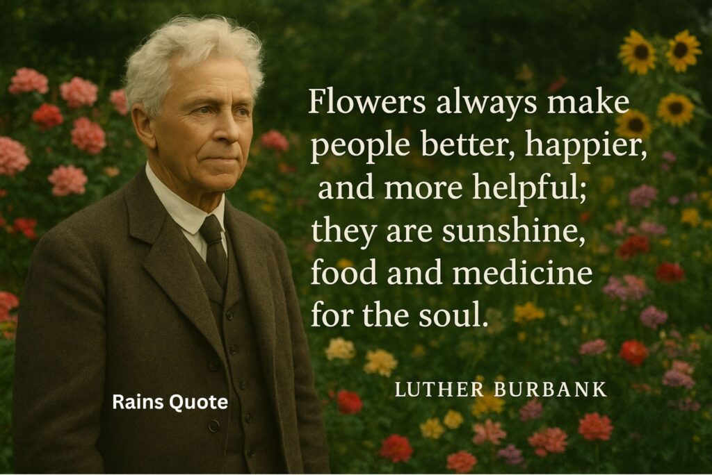 “Flowers always make people better, happier, and more helpful; they are sunshine, food and medicine for the soul.”