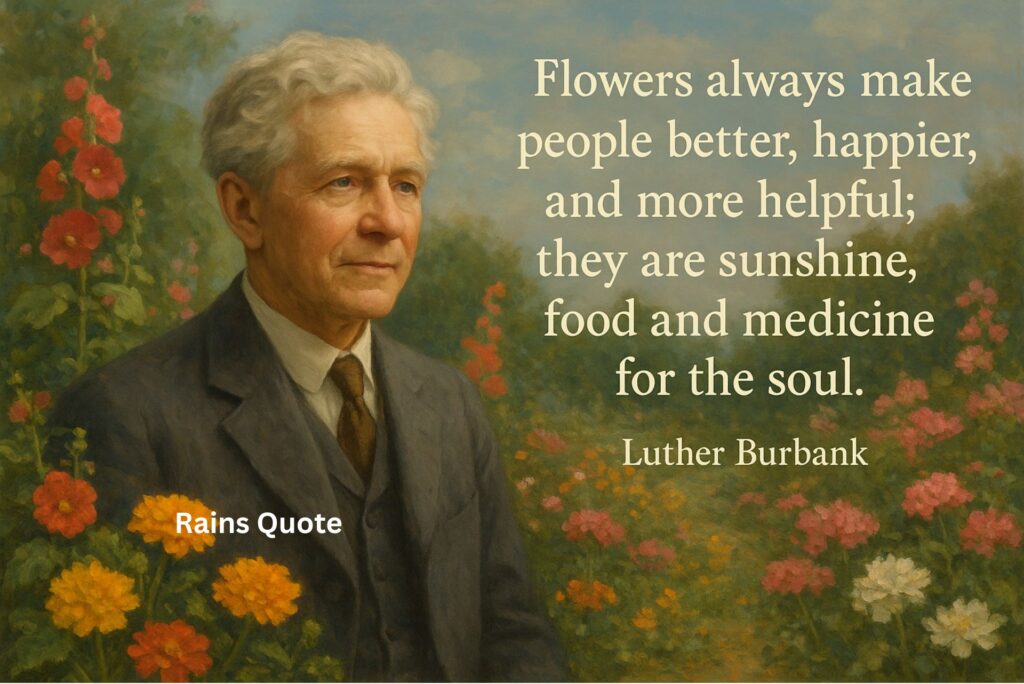 “Flowers always make people better, happier, and more helpful; they are sunshine, food and medicine for the soul.”