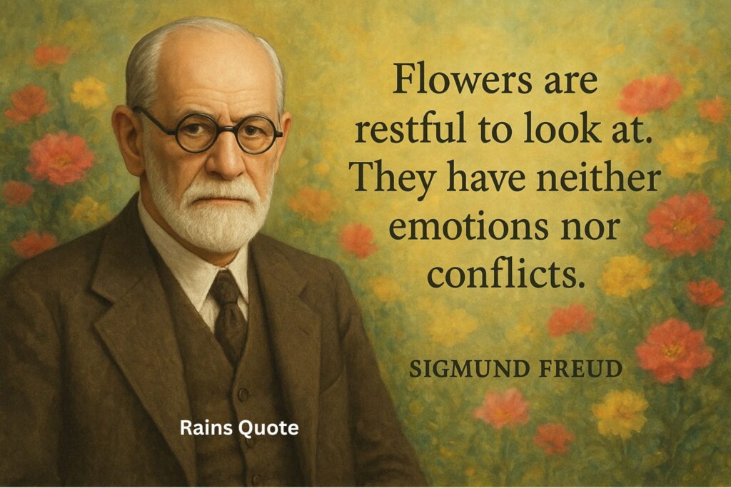 โFlowers are restful to look at. They have neither emotions nor conflicts.โ