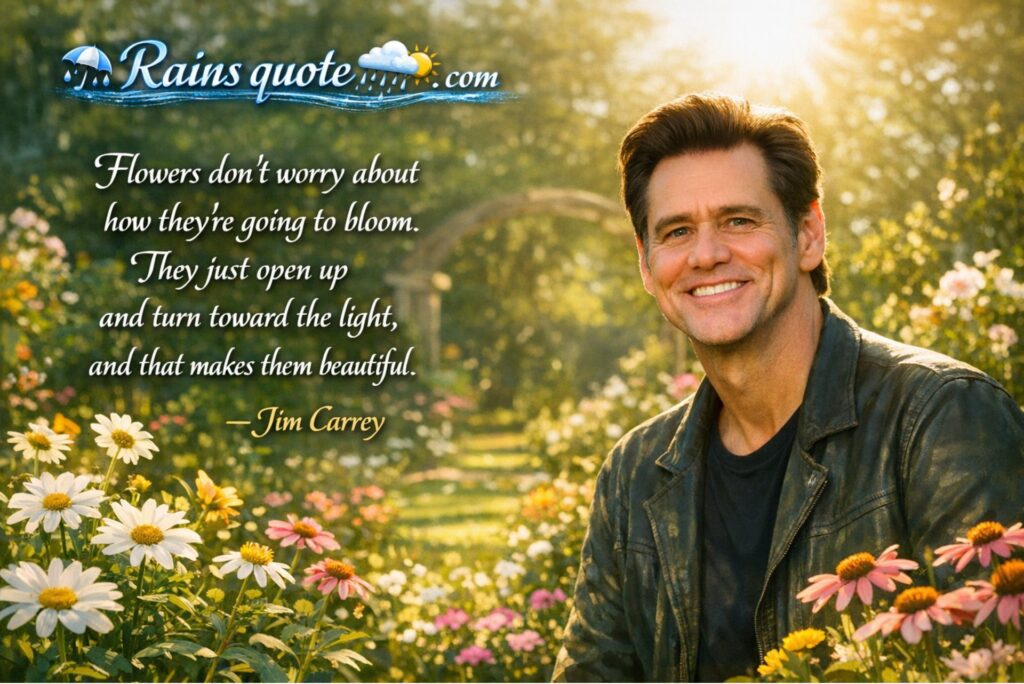 "Flowers don't worry about how they're going to bloom. They just open up and turn toward the light, and that makes them beautiful."