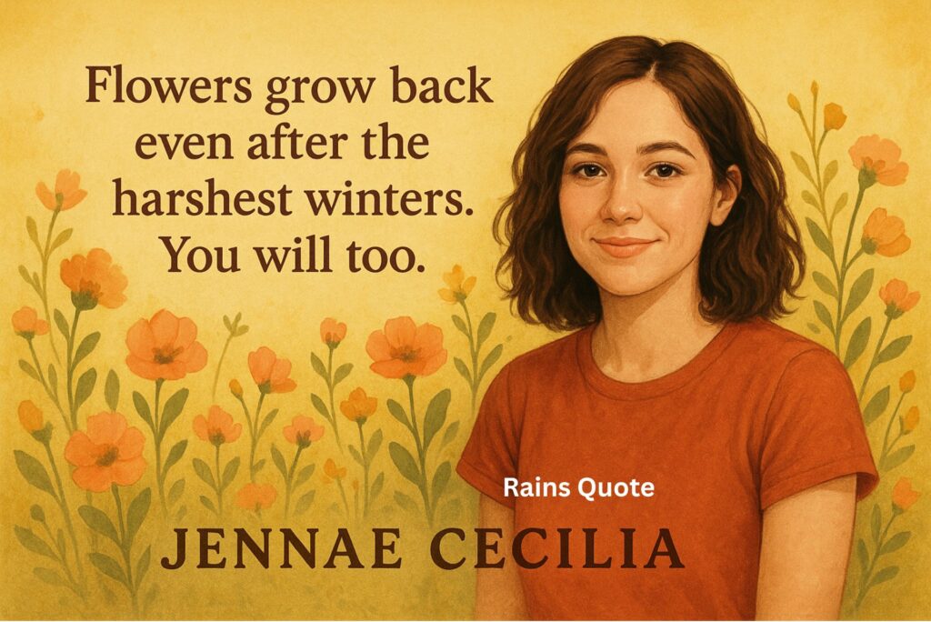 “Flowers grow back even after the harshest winters. You will too.”