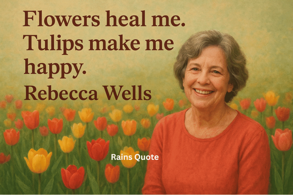 “Flowers heal me. Tulips make me happy.”