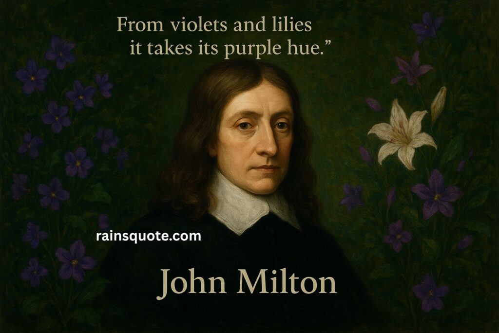 “From violets and lilies it takes its purple hue.”
