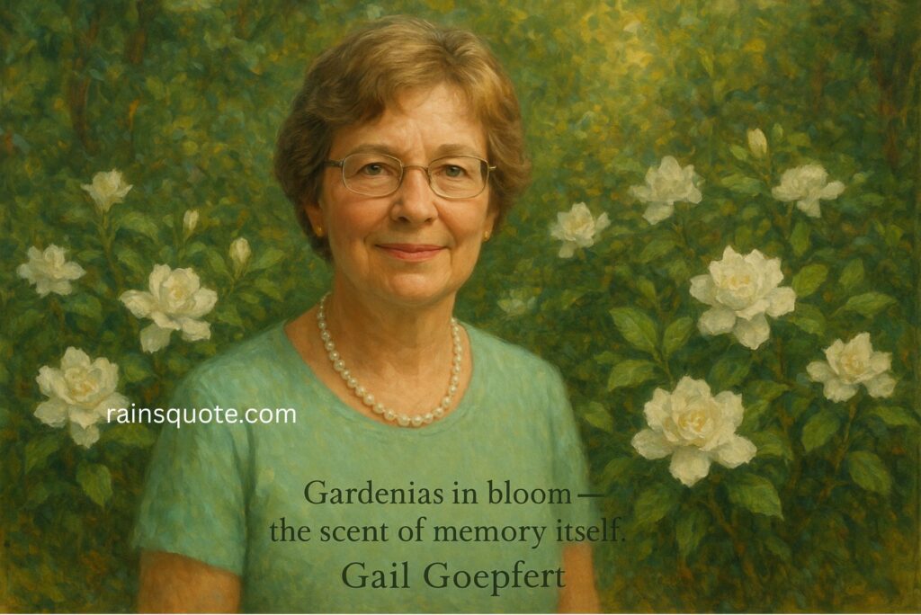 “Gardenias in bloom — the scent of memory itself.”