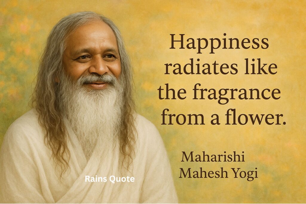 “Happiness radiates like the fragrance from a flower.”