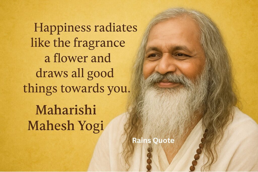 โHappiness radiates like the fragrance from a flower and draws all good things towards you.โ