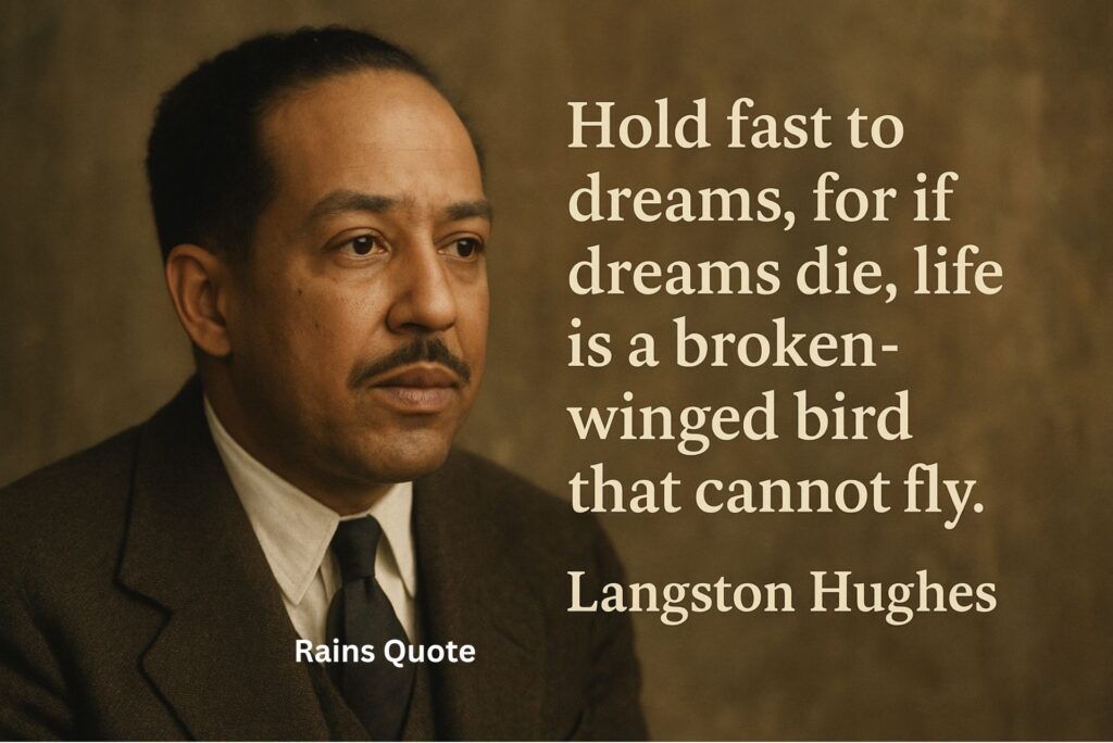 “Hold fast to dreams, for if dreams die, life is a broken-winged bird that cannot fly.”
