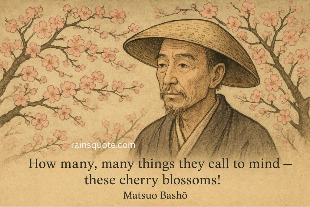 “How many, many things they call to mind — these cherry blossoms!”