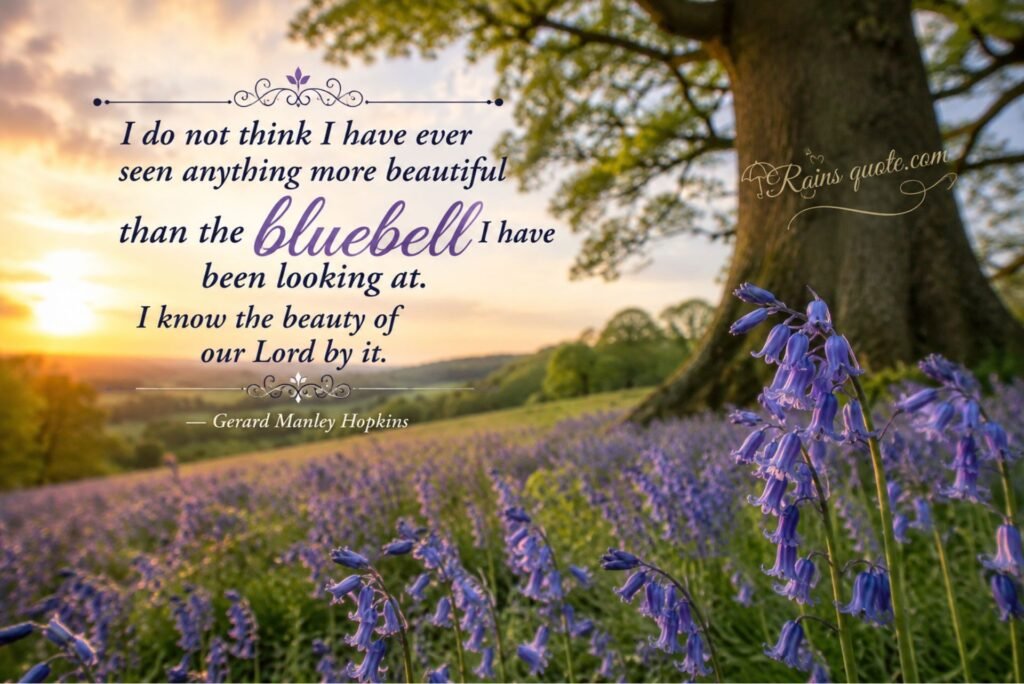 “I do not think I have ever seen anything more beautiful than the bluebell I have been looking at. I know the beauty of our Lord by it.”