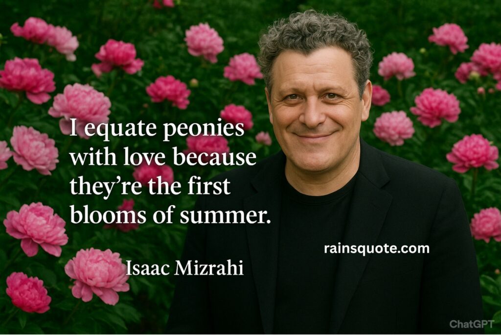 “I equate peonies with love because they’re the first blooms of summer.”