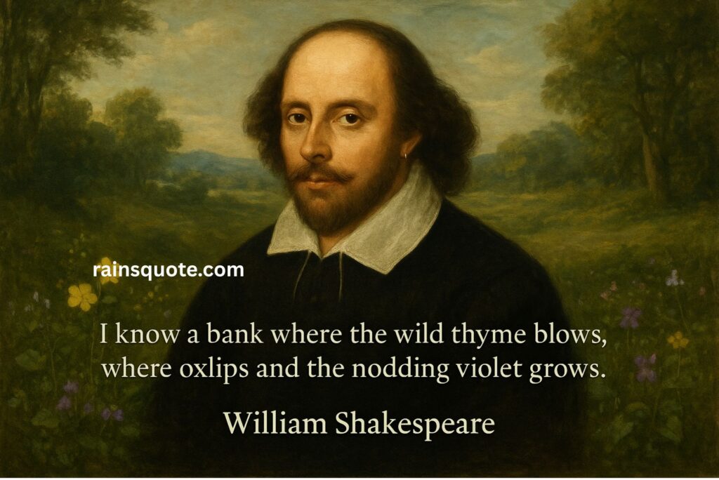 “I know a bank where the wild thyme blows, where oxlips and the nodding violet grows.”