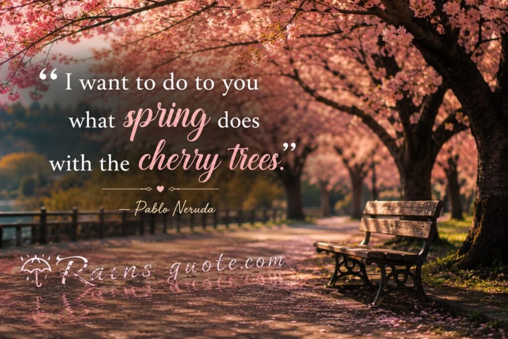 “I want to do to you what spring does with the cherry trees.”