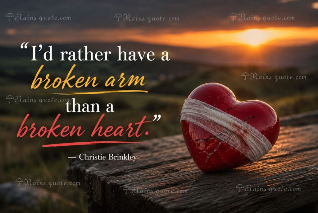 “I'd rather have a broken arm than a broken heart.”