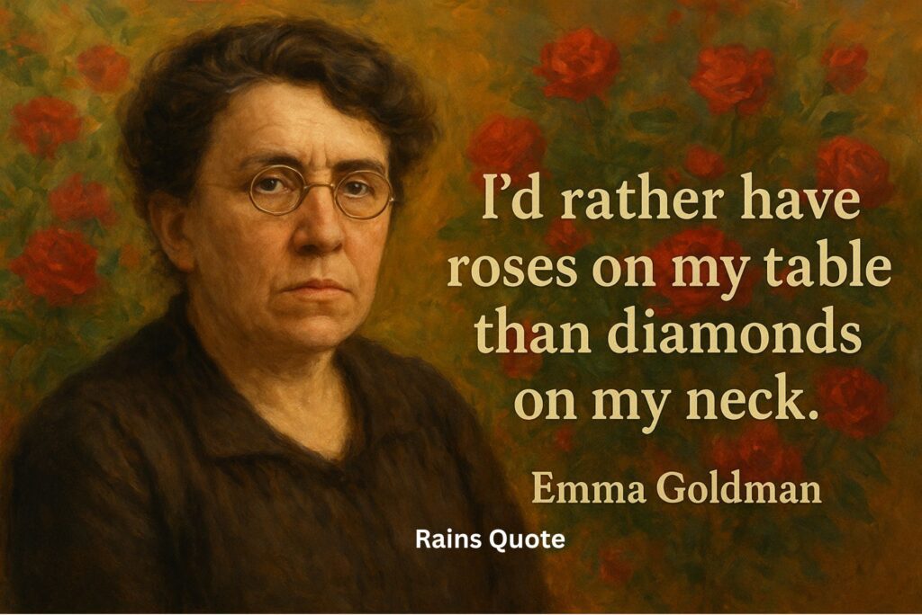 โIโd rather have roses on my table than diamonds on my neck.โ