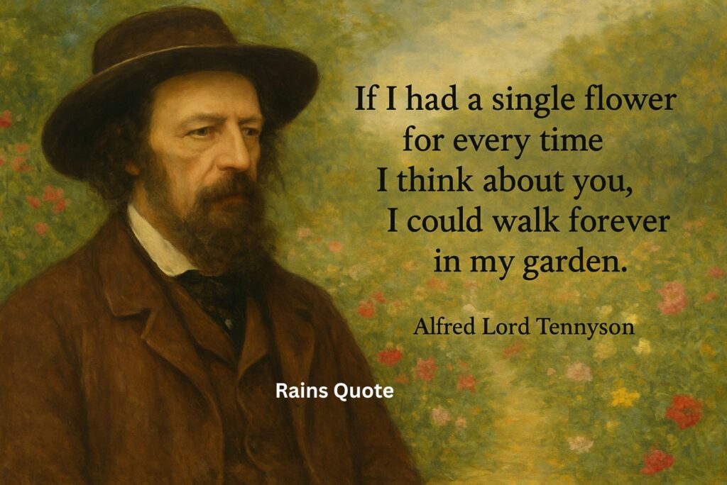 “If I had a single flower for every time I think about you, I could walk forever in my garden.”