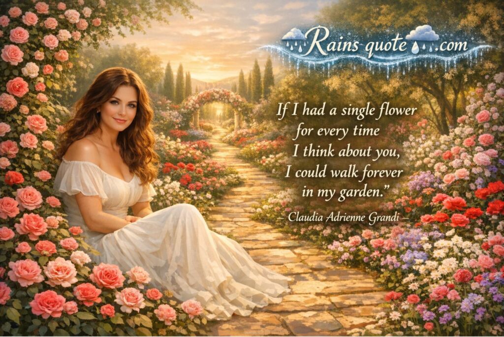 “If I had a single flower for every time I think about you, I could walk forever in my garden.” 