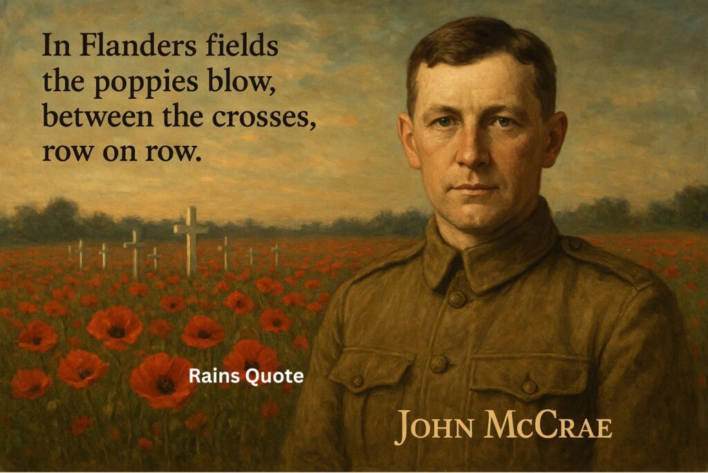 โIn Flanders fields the poppies blow, between the crosses, row on row.โ