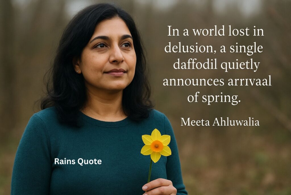 “In a world lost in delusion, a single daffodil quietly announces the arrival of spring.”