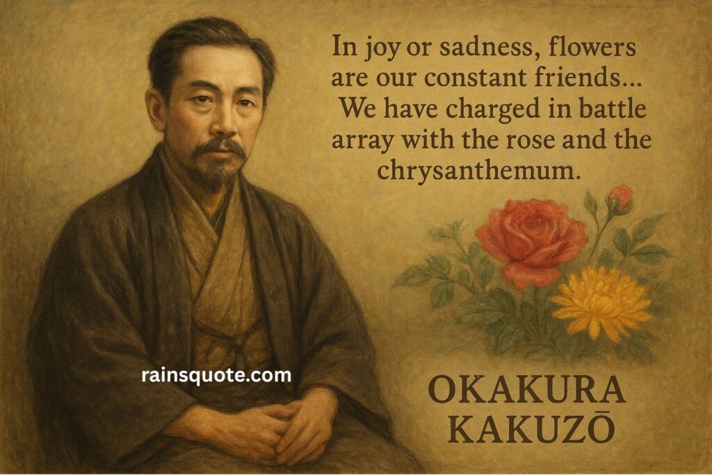 “In joy or sadness, flowers are our constant friends... We have charged in battle array with the rose and the chrysanthemum.”