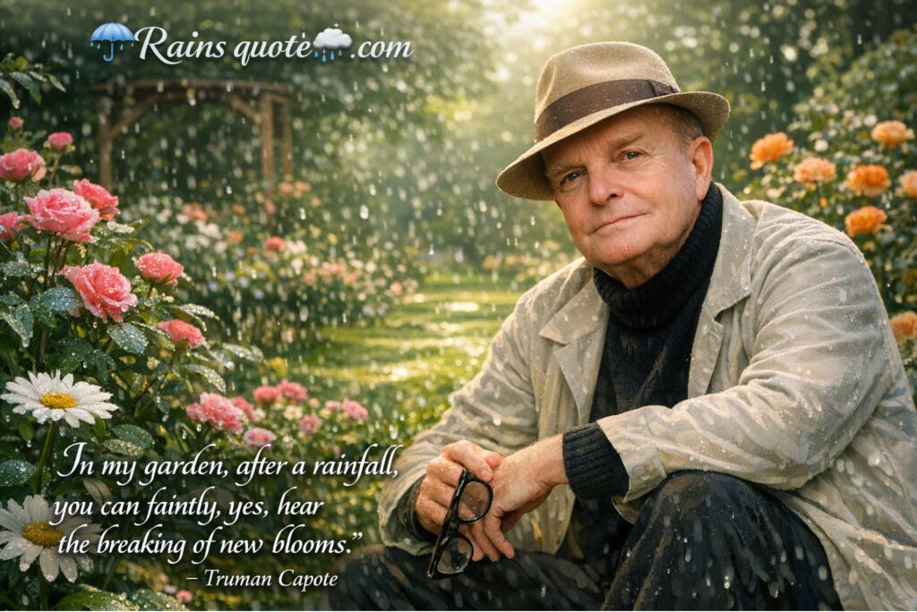 In my garden, after a rainfall, you can faintly, yes, hear the breaking of new blooms.”