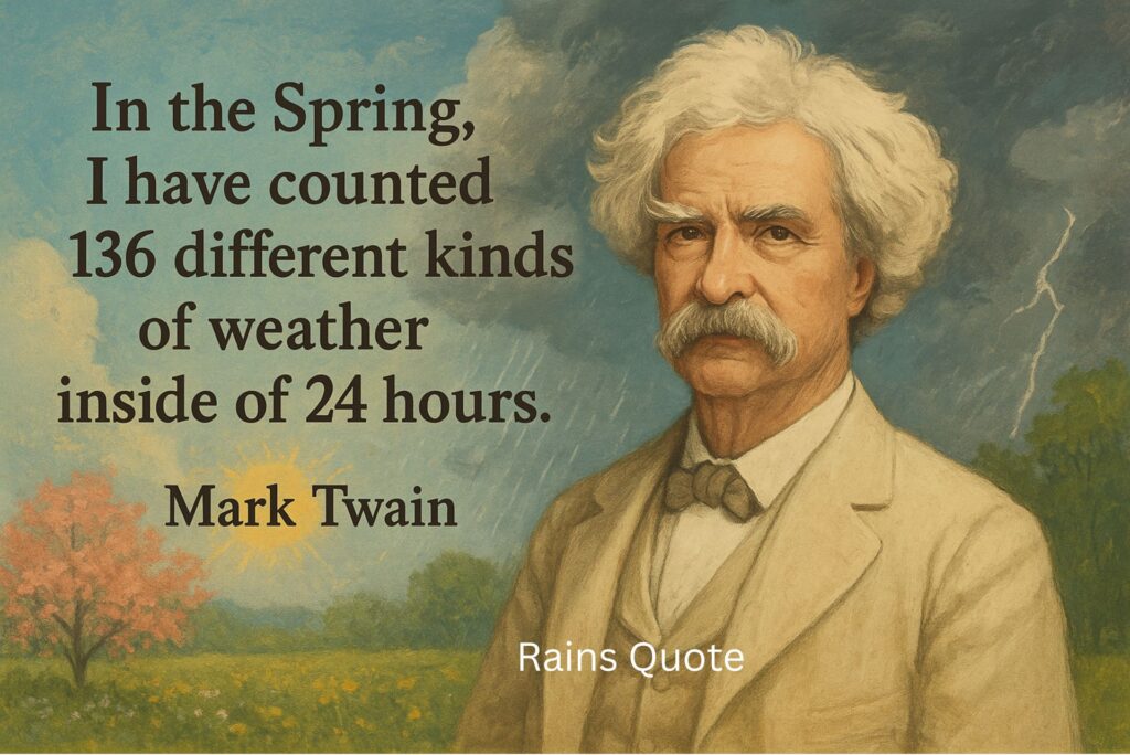 โIn the Spring, I have counted 136 different kinds of weather inside of 24 hours.โ