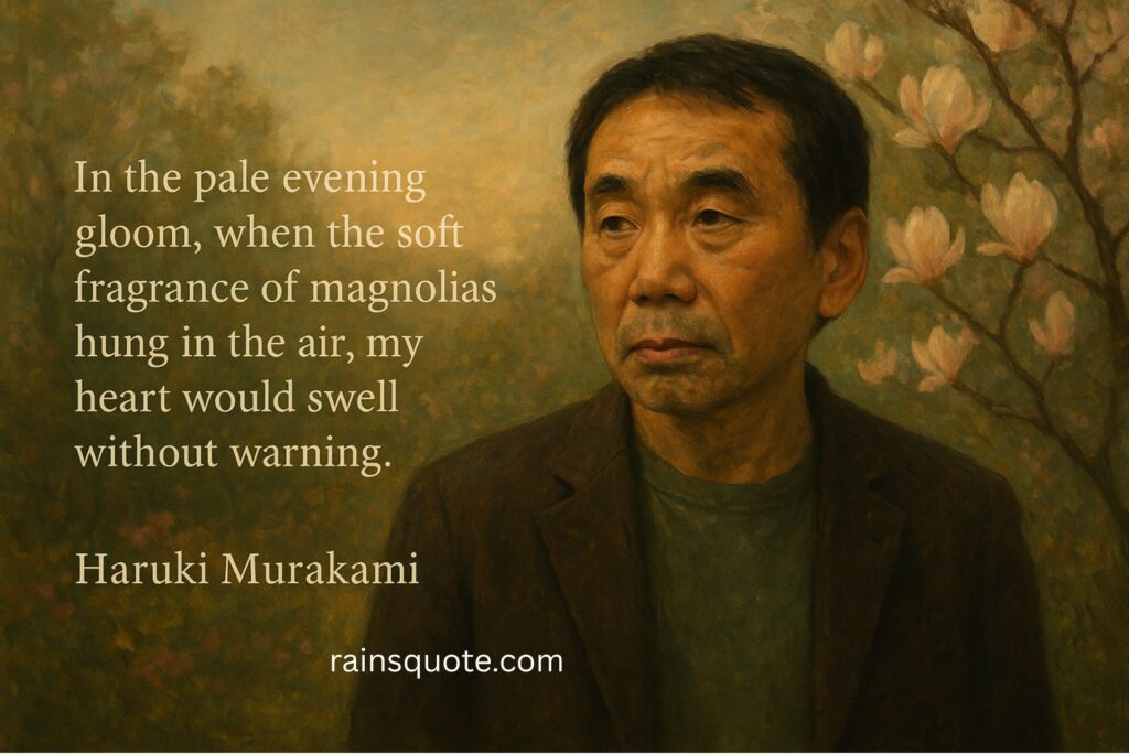 “In the pale evening gloom, when the soft fragrance of magnolias hung in the air, my heart would swell without warning.”