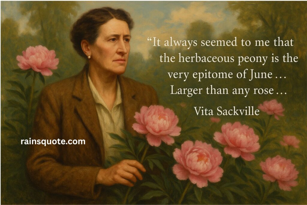 “It always seemed to me that the herbaceous peony is the very epitome of June … Larger than any rose …”