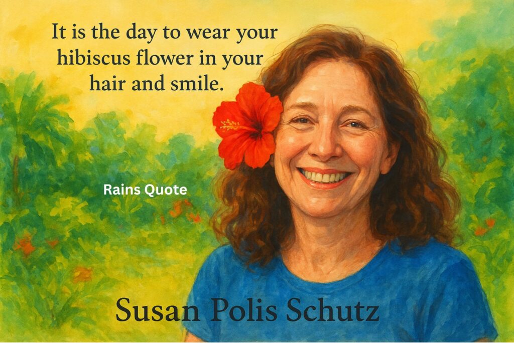 “It is the day to wear your hibiscus flower in your hair and smile.”