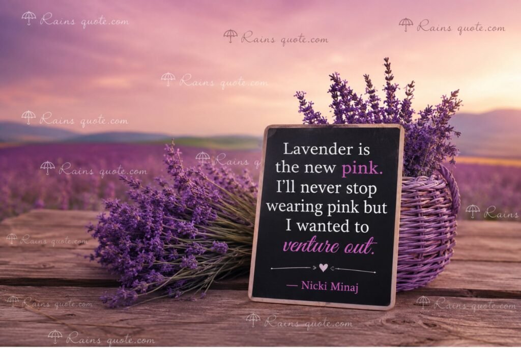 "Lavender is the new pink. I'll never stop wearing pink but I wanted to venture out."