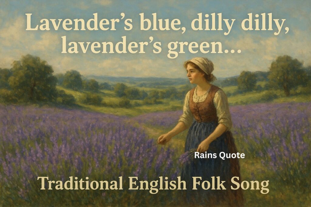 “Lavender's blue, dilly dilly, lavender's green...”