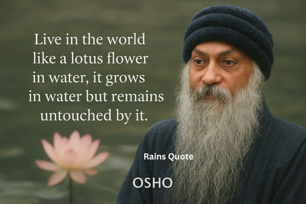 โLive in the world like a lotus flower in water, it grows in water but remains untouched by it.โ