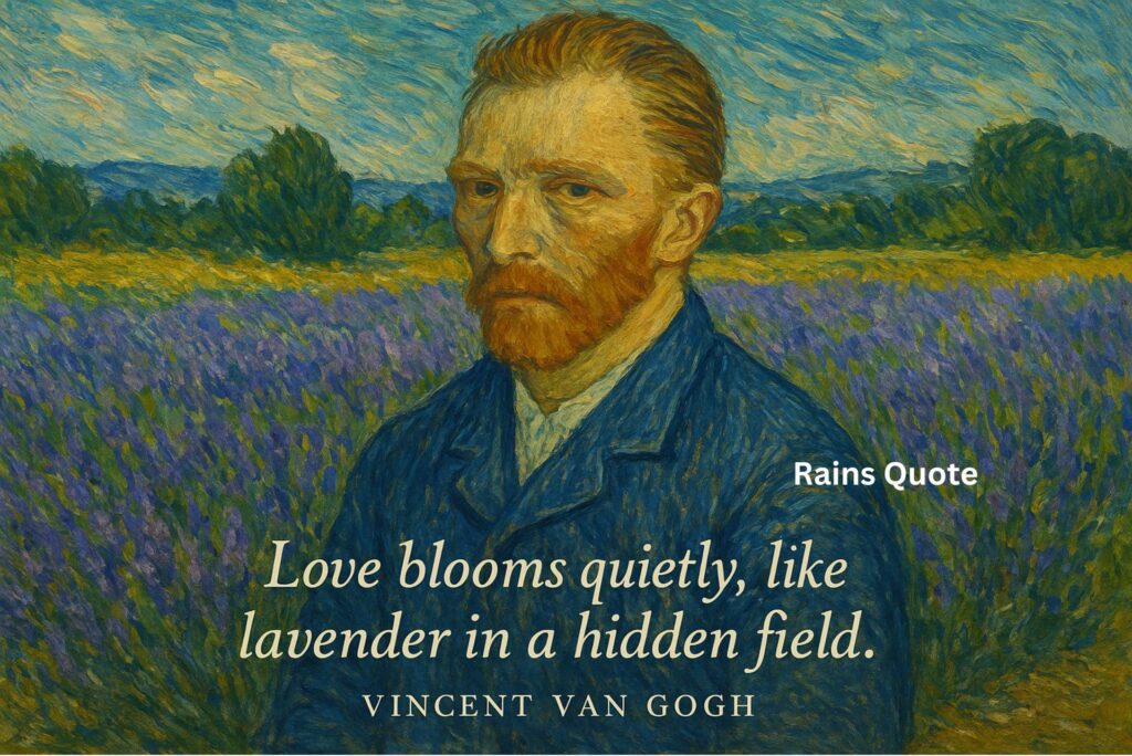 "Love blooms quietly, like lavender in a hidden field."