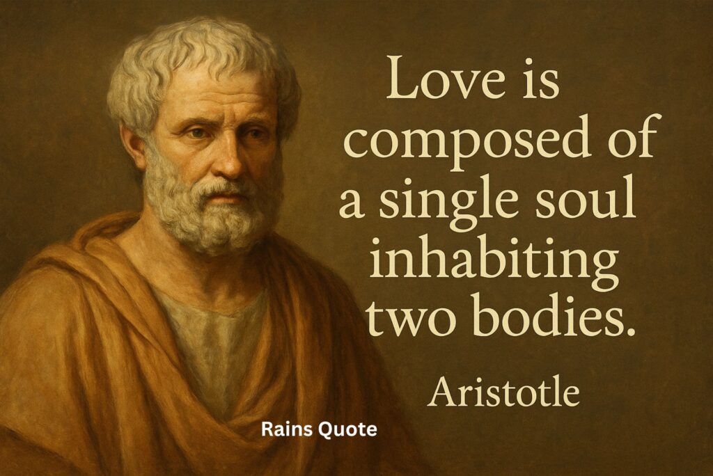 βLove is composed of a single soul inhabiting two bodies.β