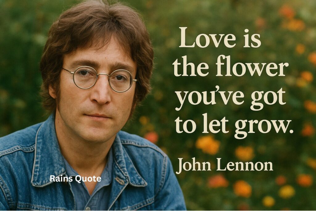 “Love is the flower you’ve got to let grow.”