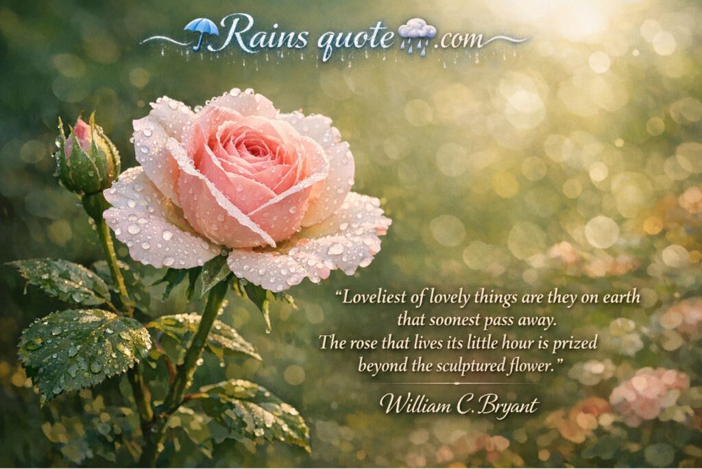 “Loveliest of lovely things are they on earth that soonest pass away. The rose that lives its little hour is prized beyond the sculptured flower." 