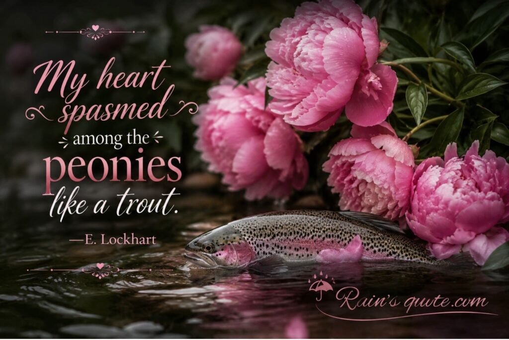 My heart spasmed among the peonies like a trout.