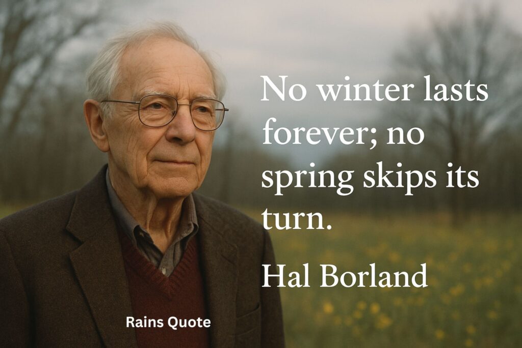 “No winter lasts forever; no spring skips its turn.”